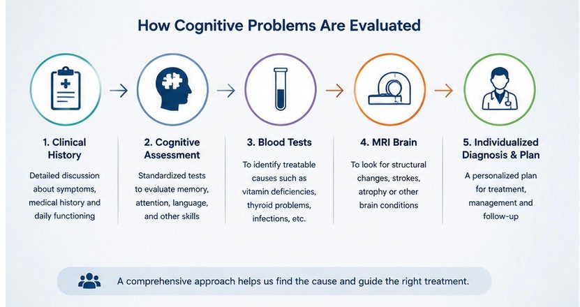 How cognitive problems are evaluated by a cognitive neurologist